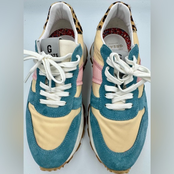GREATS NWT Sz 8.5 Stylish Blue and Pink Women's Greenpoint Running Sneakers - Picture 5 of 8